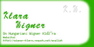 klara wigner business card